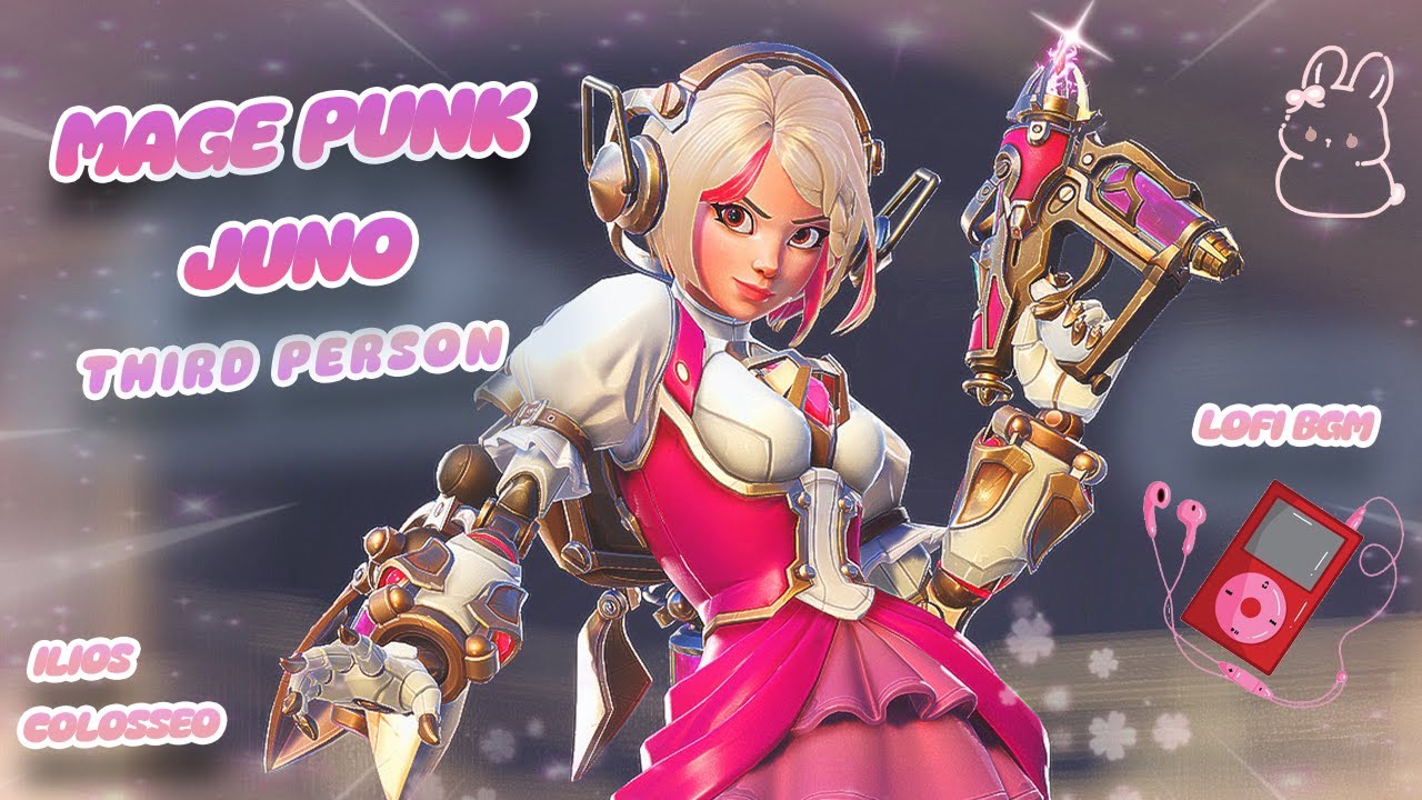 𐙚Cute Magepunk Juno Third Person Gameplay + Lofi BGM🎧ྀི OVERWATCH 2⋆.˚
