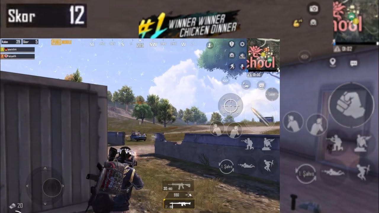 PUBG MOBİLE RANK KASIYORUZ  1v4 12kill!!!