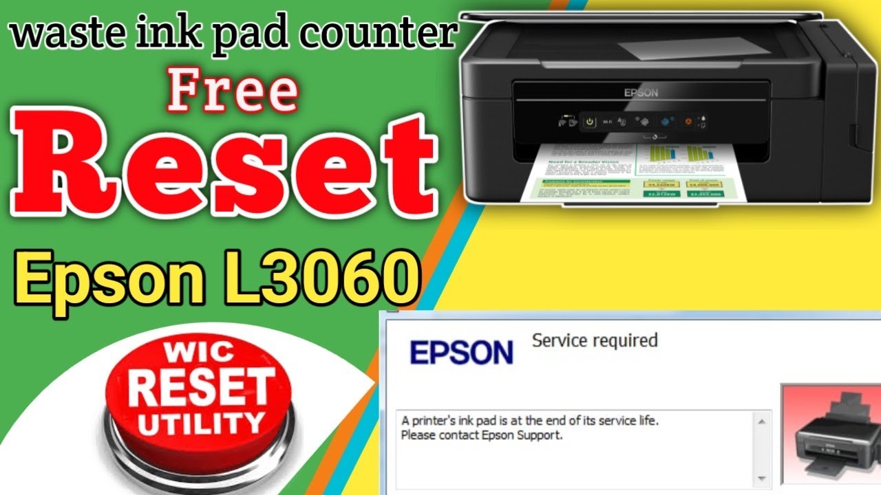 как бесплатно сбросить счетчик чернильных подушек принтера Epson L3060. Сбросьте показания принте...