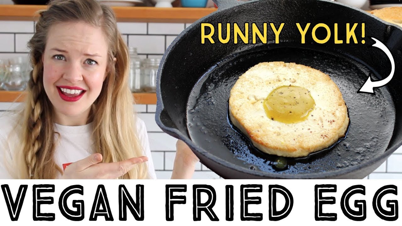 Vegan Fried Egg - with a runny vegan egg yolk!
