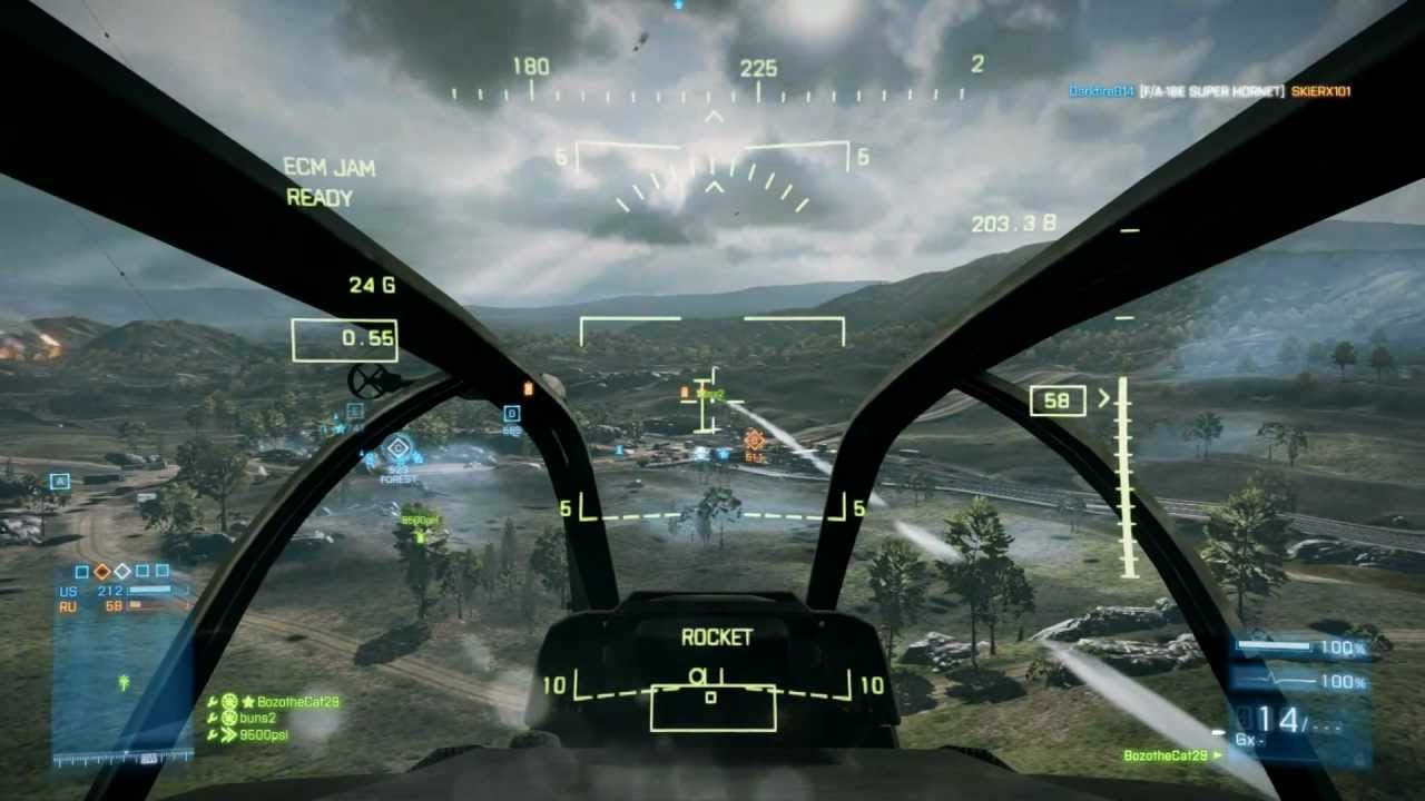 Battlefield 3 ★Attack Helicopter Gameplay★ BF3[Dodge Stingers & Get Kills]Flares, Guided Rockets
