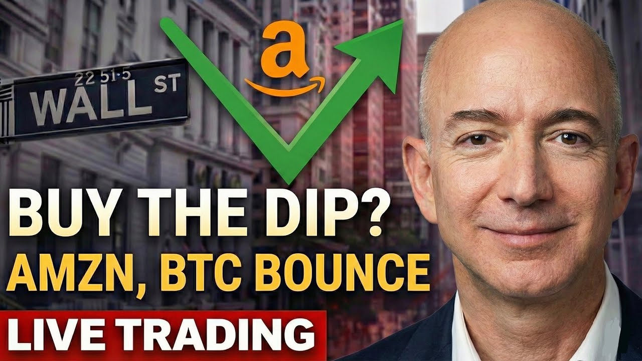 Stock Market Rebound, BTC $60K Bottom, AMZN CapEx Fear | Live Trading Stocks Futures 