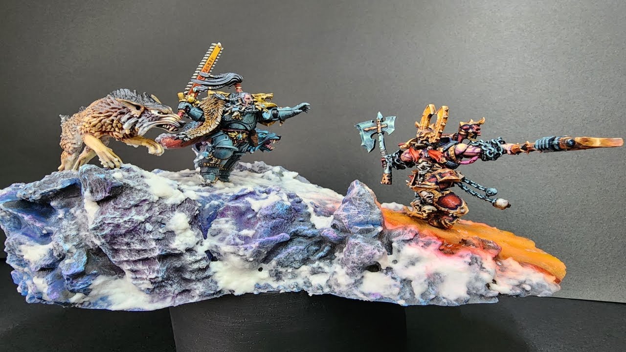 Dio-rama Ragnar versus Kharn Miniature Painting, part 2 LIVE
