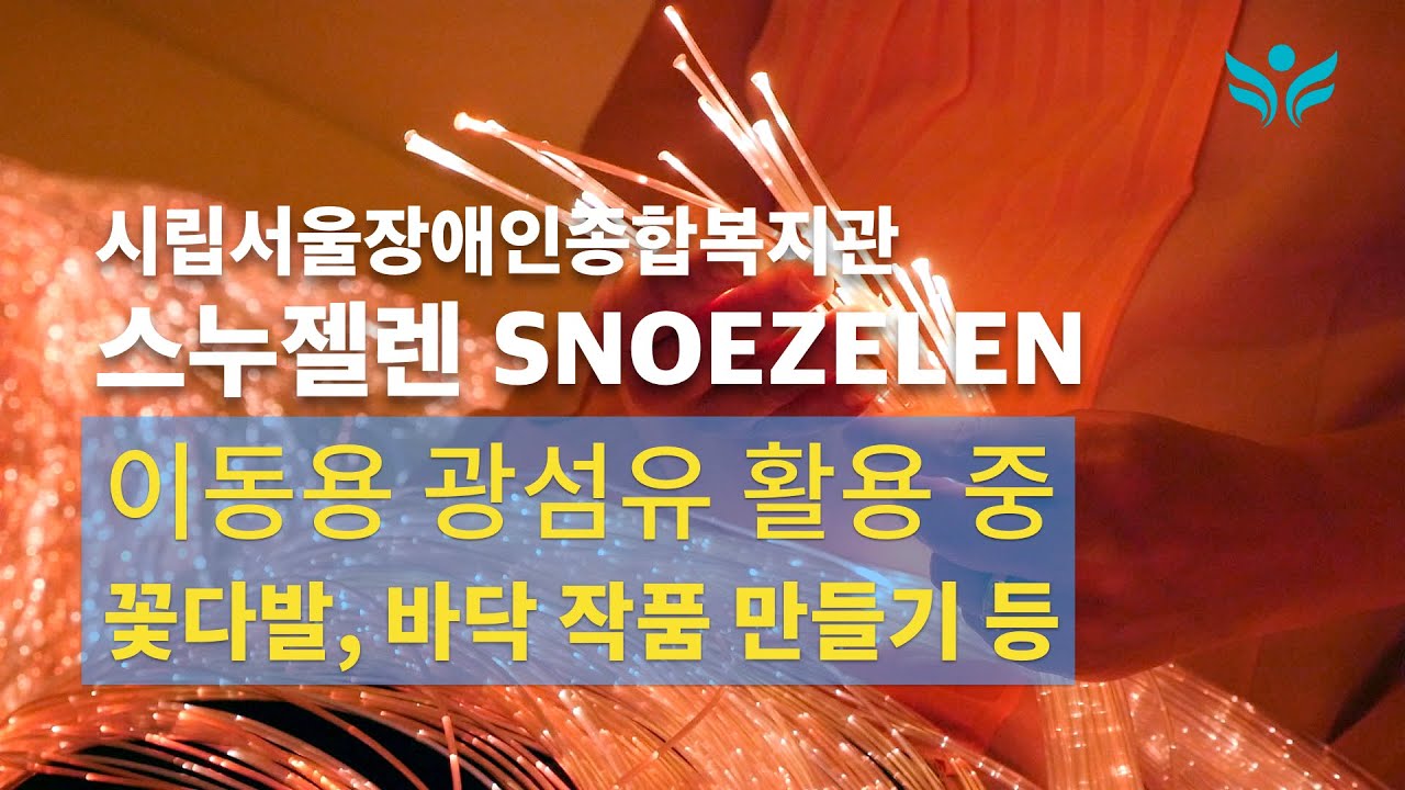 스누젤렌실 기기인 이동용 광섬유 활용 중 꽃다발 만들기, 바닥에 작품 만들기 외 [서울장애인종합복지관/Snoezelen]