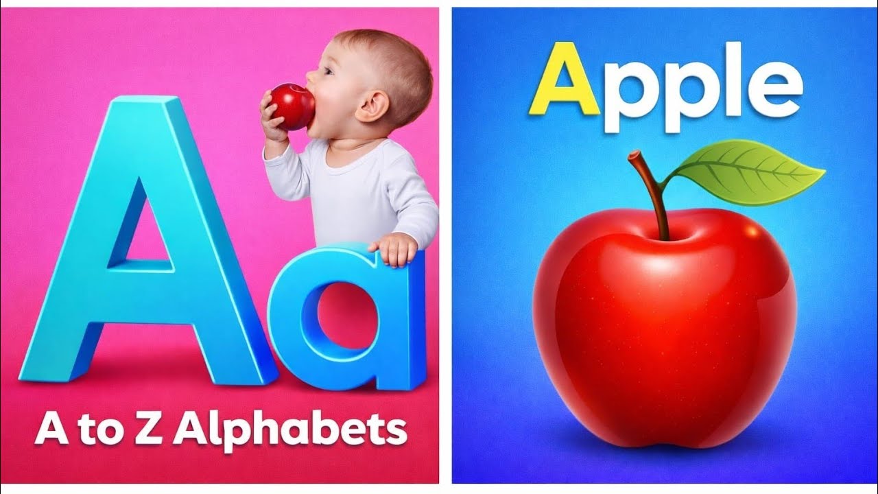 A for Apple 🍎 | ABC Alphabet for kids| Cartoon Rhymes | Phonics Song | ABC SONG'S | #newvideo#abcd 