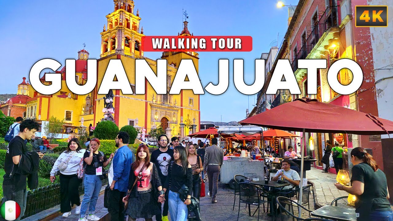 Гуанахуато, Мексика — Исследуйте оживленный центр города Гуанахуато 4K Walking Tour