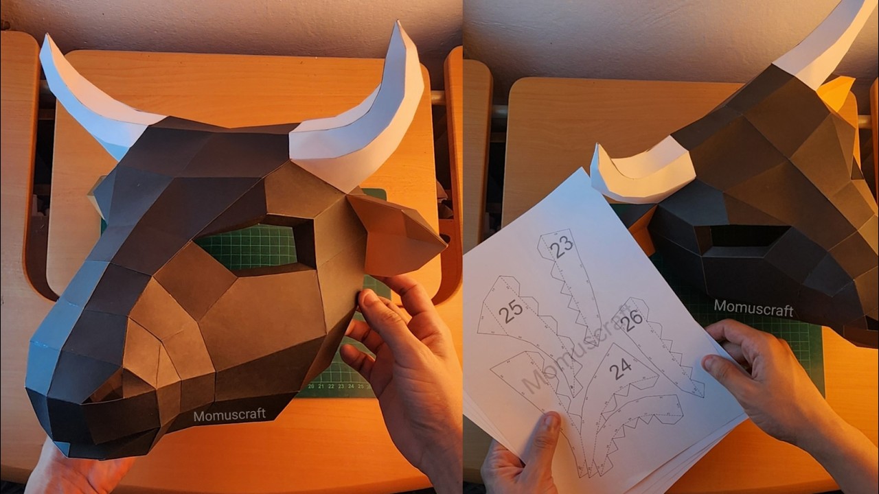 🐂Creando una Máscara de Toro 😱 con Cartulinas - Momuscraft