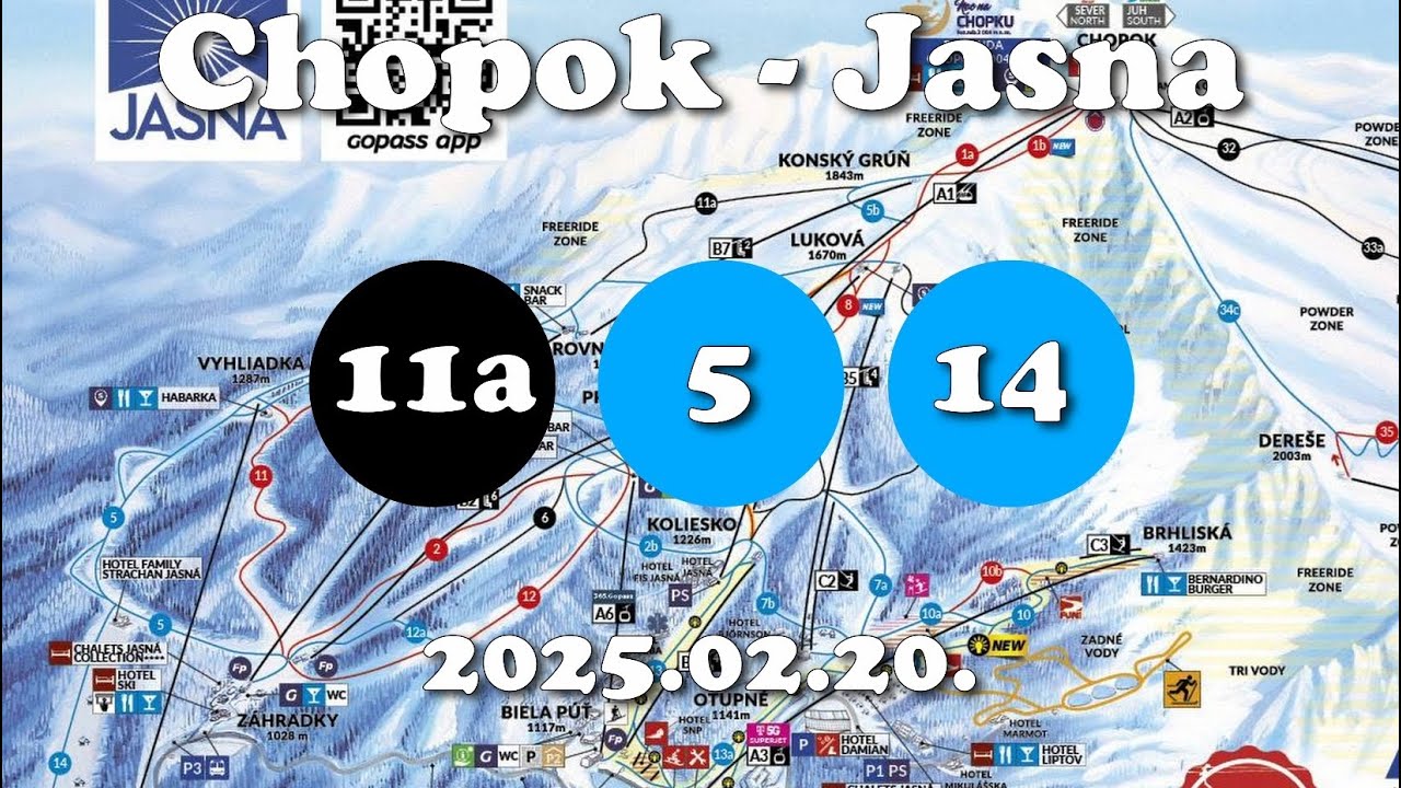 Chopok - Jasná North - Black 11a - Blue 5 - Blue 14