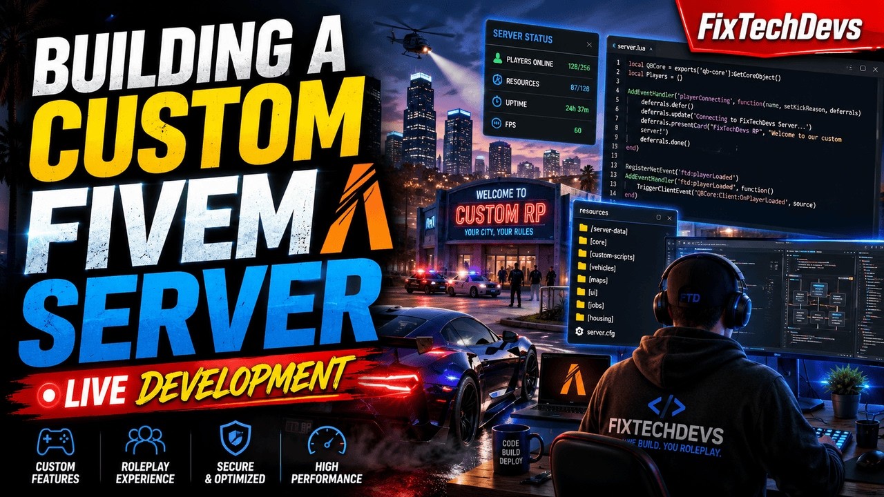 Building a Custom FiveM Server LIVE | Scripts, Maps & More