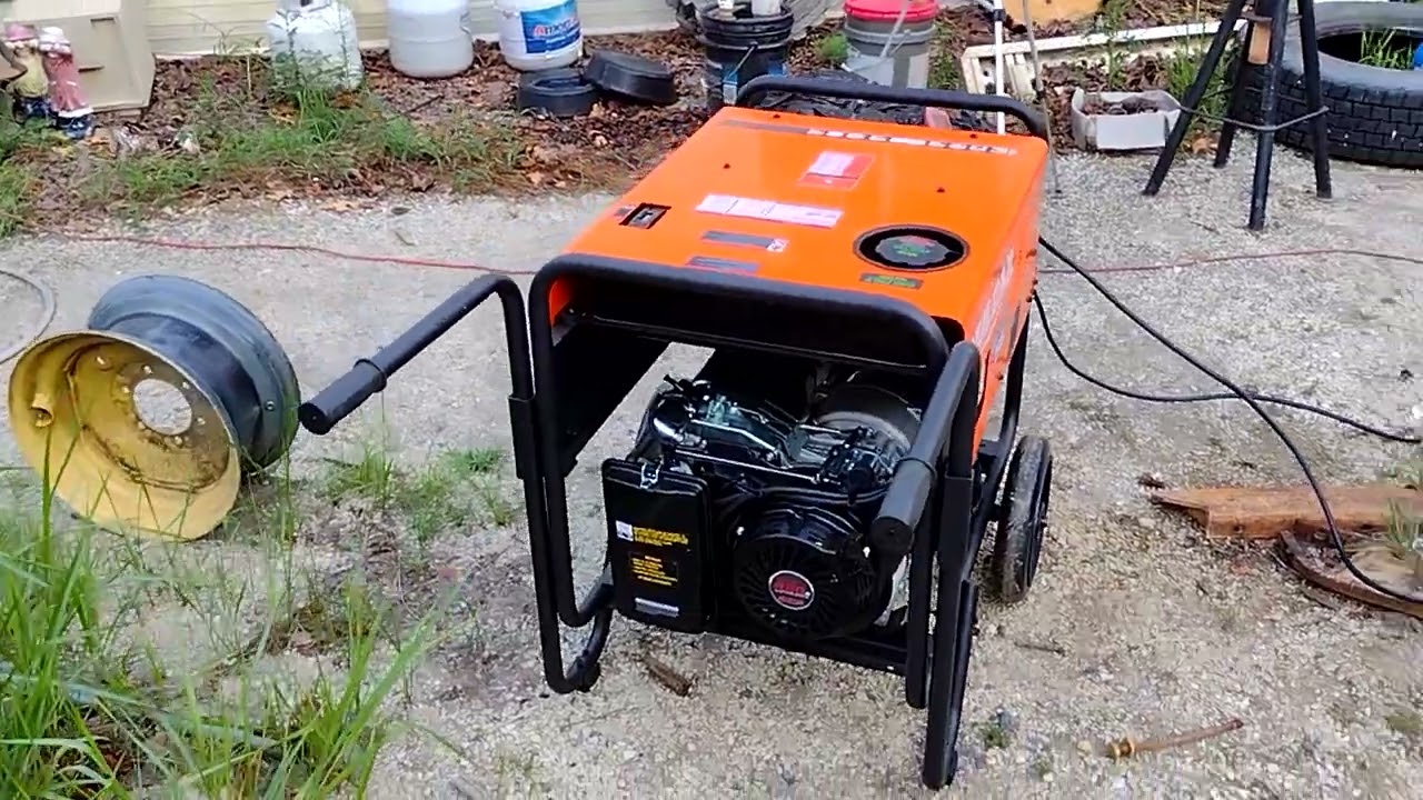 Excavator homemade AR400 bucket teeth welded on & Vulcan outlaw 195 from harbor freight