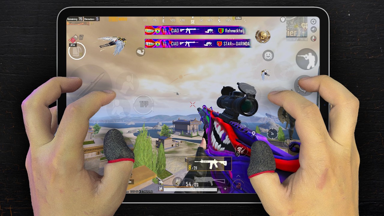 iPad Pro M2🔥 HANDCAM 120 FPS | Игра в 6 пальцев + гироскоп | PUBG Mobile