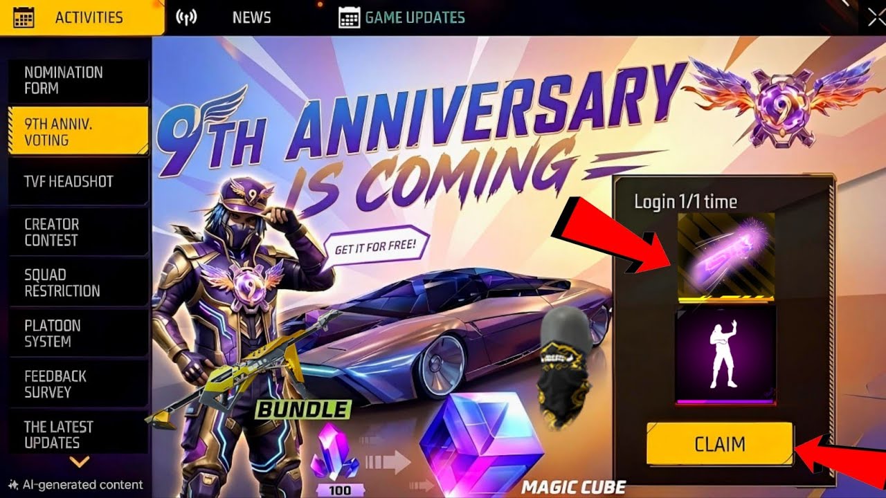 9th Anniversary Event Free Fire😲🔥| Free Fire New Event | Ff New Event | Upcoming Events In Free Fire
