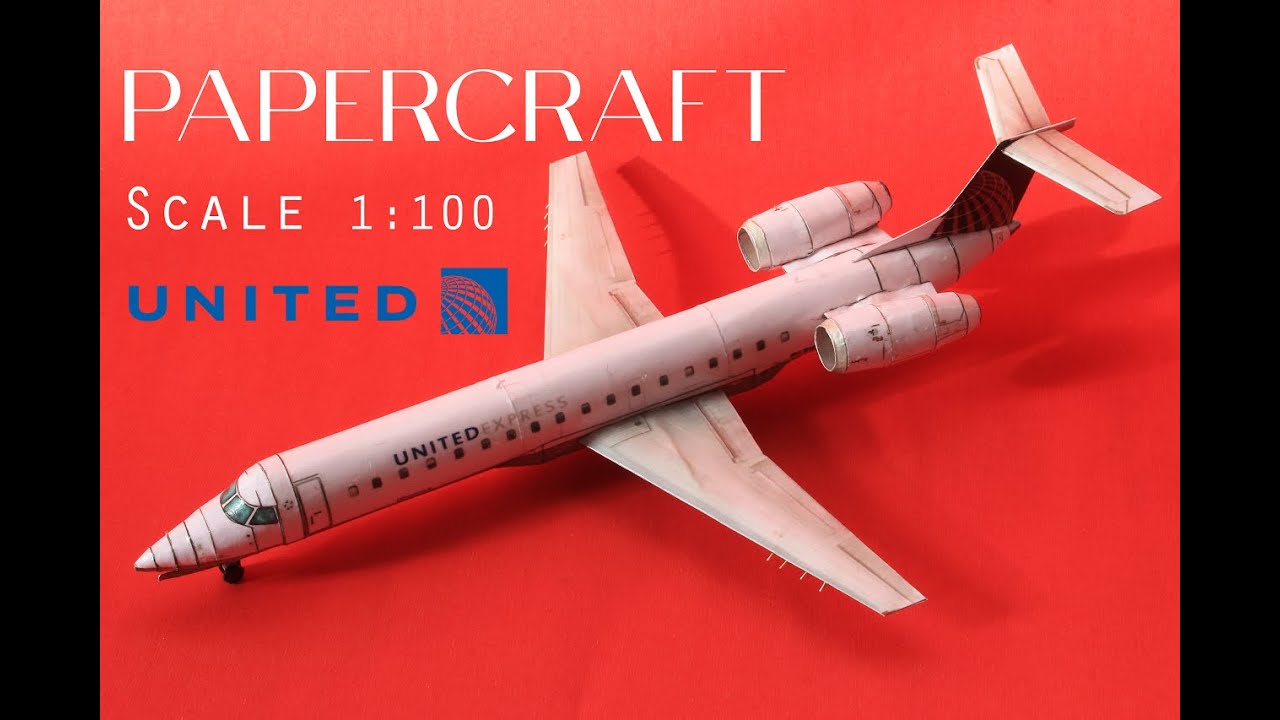 [Stop Motion] United Express EMB-145 Papercraft