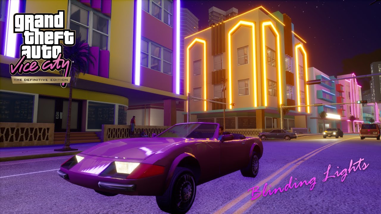 The Weeknd Blinding Lights - GTA Vice City Definitive Edition (with Lyrics)