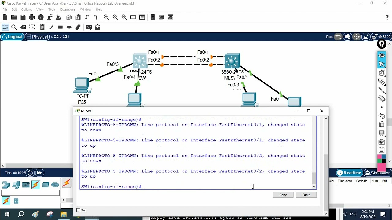 Как настроить транк для коммутатора L3 в Packet Tracer? | CCNA | CCNP