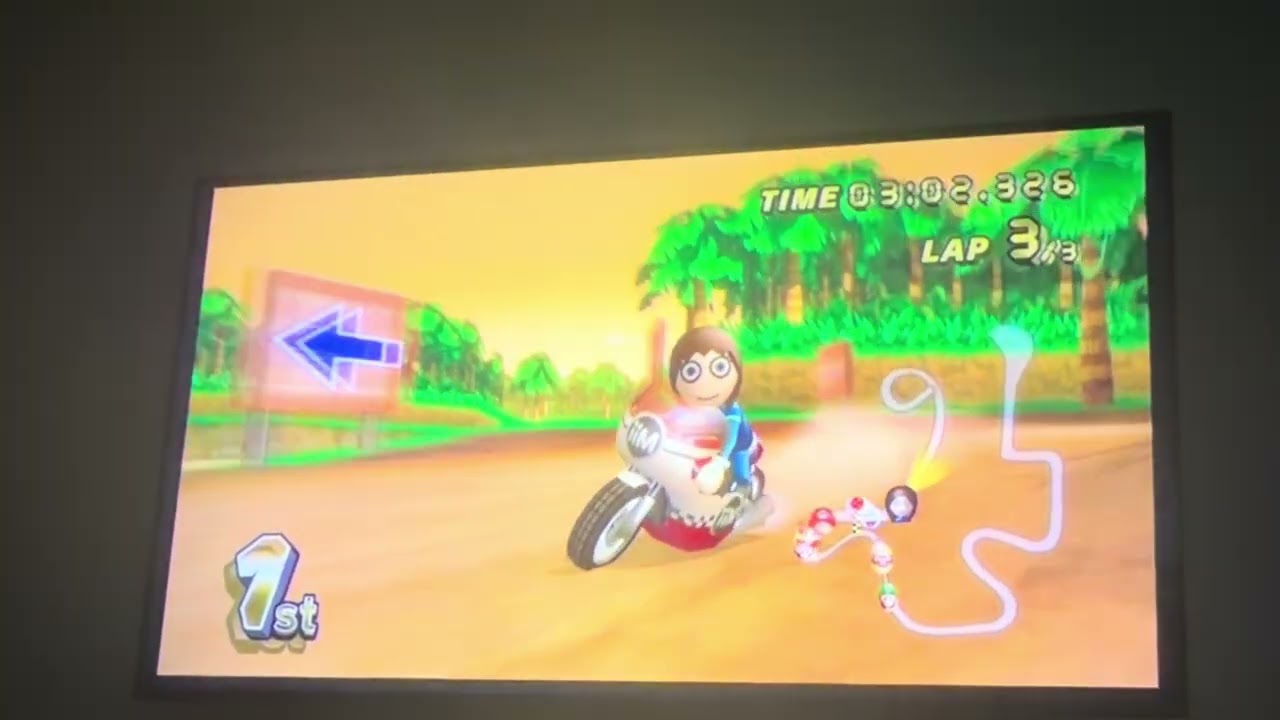 Mario kart Wii winning the mirror leaf cup