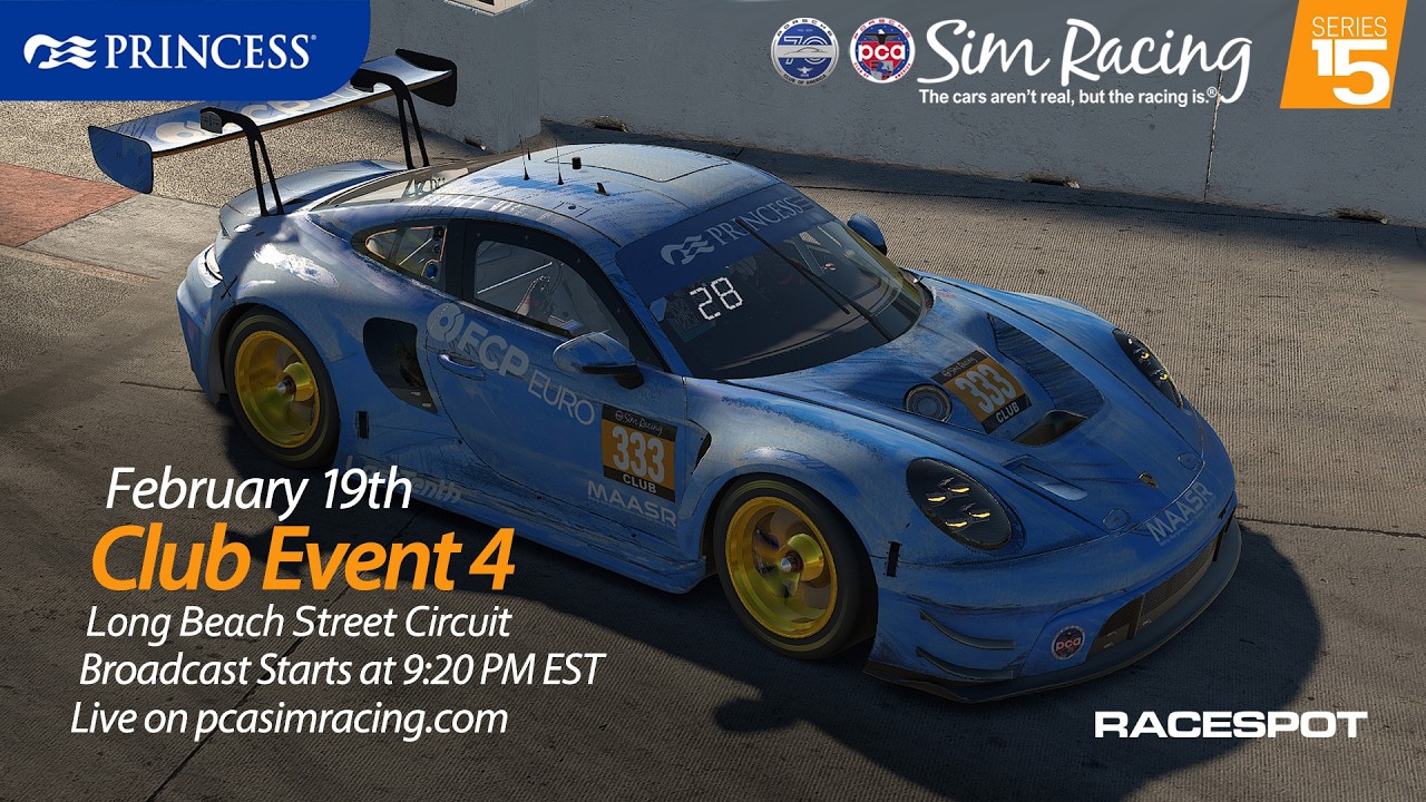 PCA Sim Racing Series 15 | Event 4 | Club Class at Long Beach
