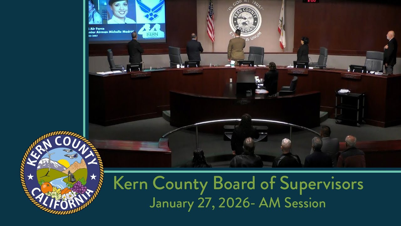 Kern County Board of Supervisors 9:00 a.m. meeting for Tuesday, January 27, 2026