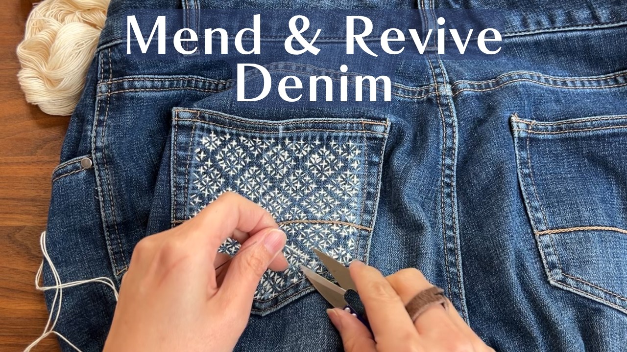 I Found Torn Jeans for $2.50&hellip; and Gave Them a New Life | Mending Denim & Sashiko stitching