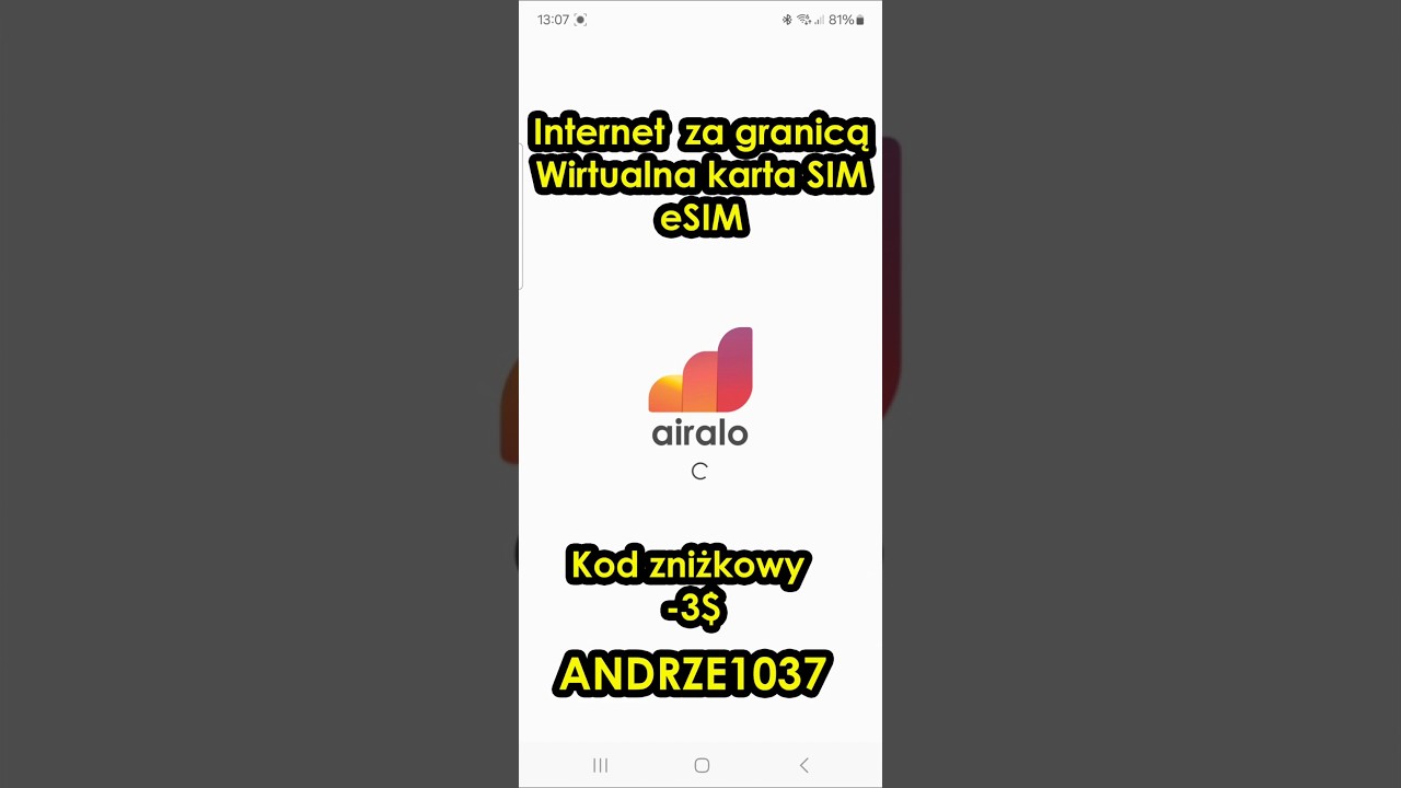 Airalo - Internet za granicą wirtualna karta SIM eSIM - Kod rabatowy - 3$ ANDRZE1037