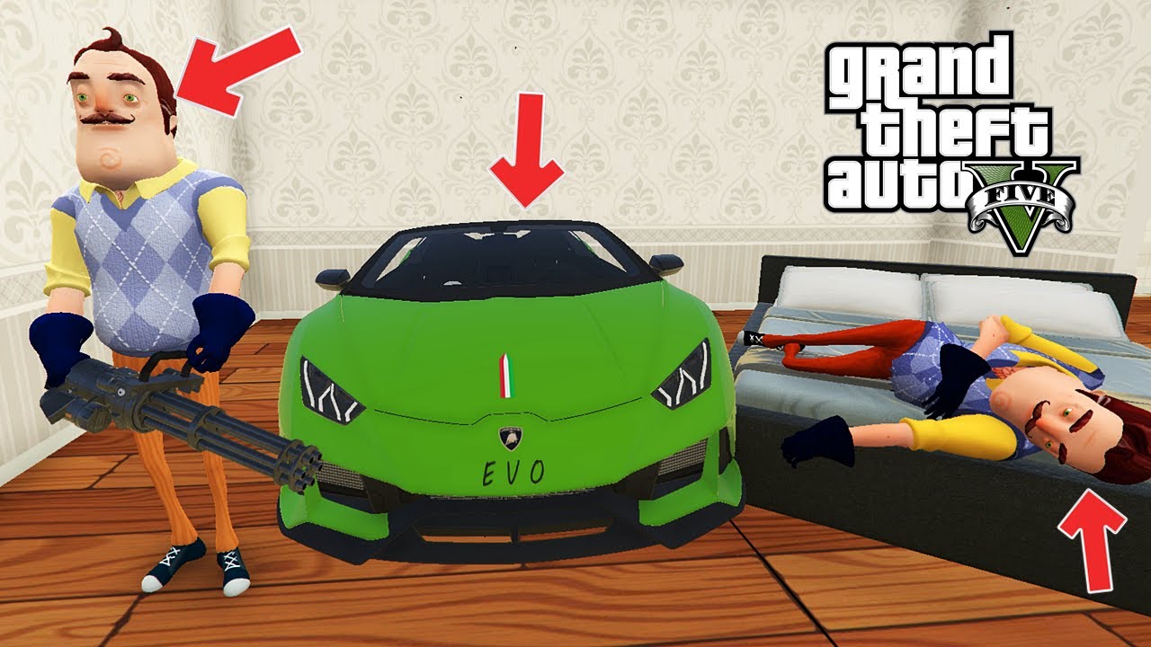 HELLO NEİGHBOR KARDEŞİ LÜKS ARABAYI KAÇIRDI - GTA 5 MODS #gta5