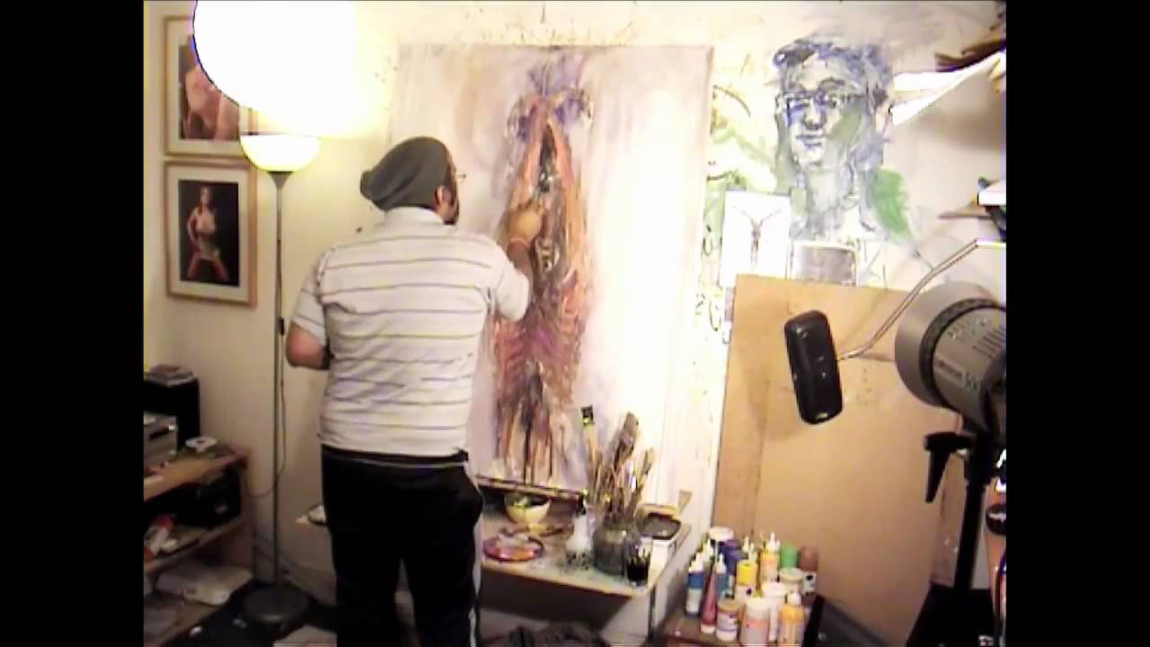 Speed painting, acrylic on canvas by Khalid Khan - KAAY