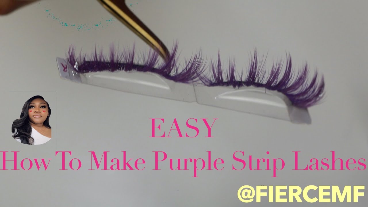 How to make your own handmade/custom strip lashes spikey purple w/ glitter |FierceMF