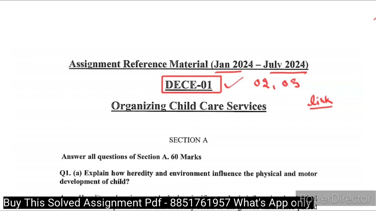 DECE 01 Solved Assignment 2024-25 | DECE 01 Solved Assignment in English medium 2024 | DECE 01 IGNOU