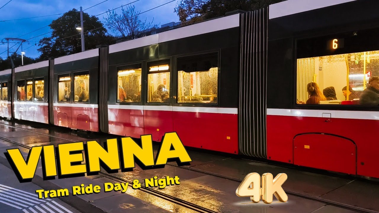 🚋 Vienna Tram Ride Day & Night |Day & Night Street Vibes in 4K