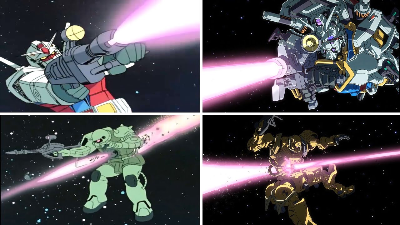 RX-78 Gundam 1st Beam Rifle Kill (1979 VS GQuuuuuuX Comparison)[Char ガンダム ジークアクス アムロ シャア ビームライフル 比較]