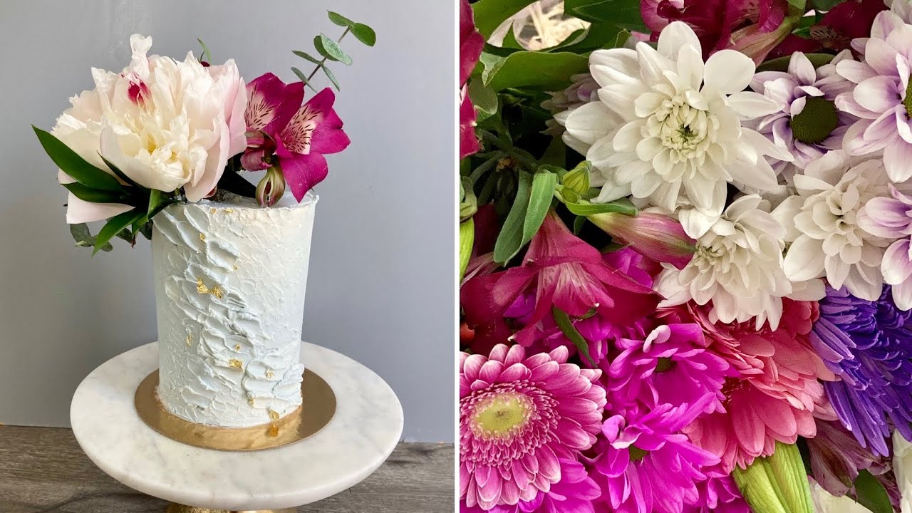 All About Fresh Flowers on Custom Cakes | How to Make and Price Fresh Flower Buttercream Cakes