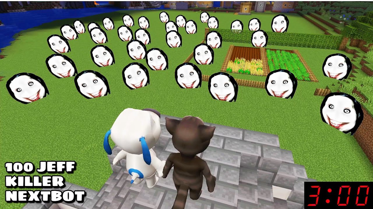 100 JEFF THE KILLER NEXTBOTS IS CHASING US in Minecraft - Gameplay - Coffin Meme