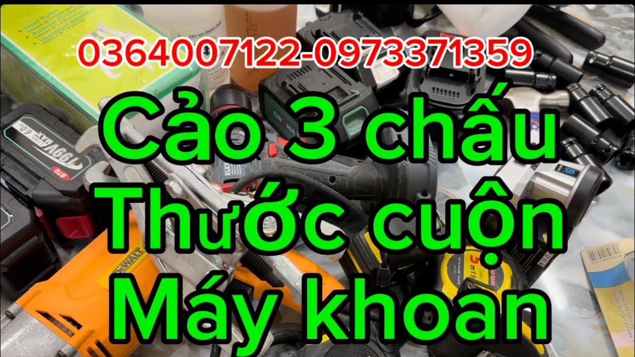 🛑🛑🛑cảo 3 chấu thước cuộn đầu tuýp đầu điếu khoan điện giá phế liệu