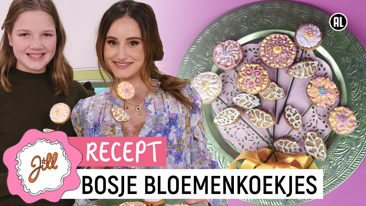 Marit en Jill maken een bosje bloemenkoekjes - Recept | Jill