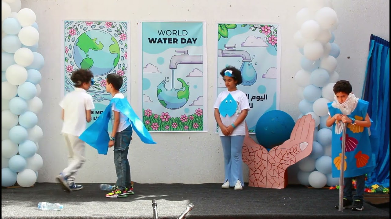 Pièce théâtral sous le titre de voyage d'une goutte d'eau présentée par  les cm2