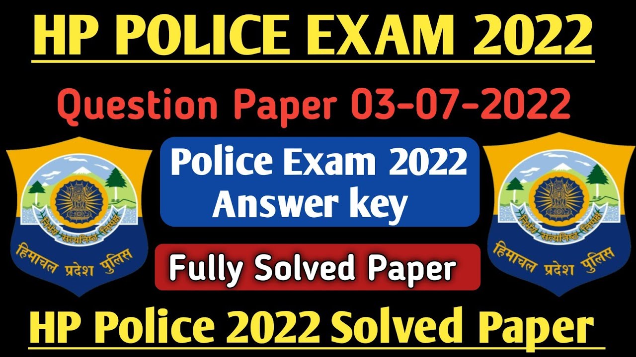 HP Police Previous year Question paper// Hp Police Constable // HP Police Exam 2022 Question Paper
