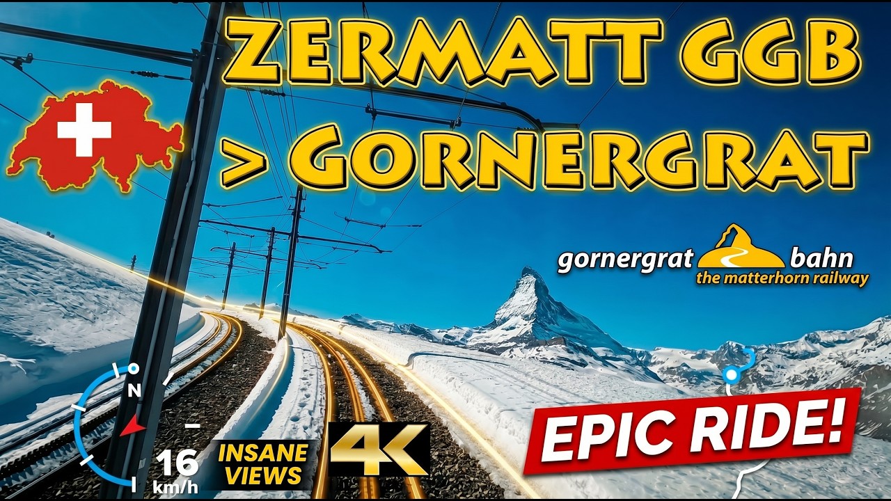 CAB RIDE 4K 🇨🇭 Zermatt GGB - Gornergrat CC48 Gornergratbahn / Matterhorn Panorama / Switzerland