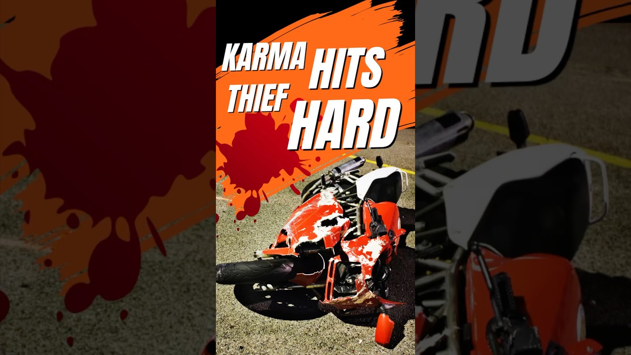 Bike Thief Meets KARMA! #crime #justice #crash