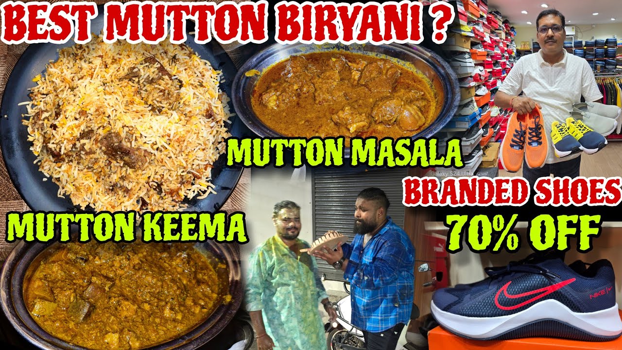 Mutton Biryani କୁ Mutton Kasa Plus ମଟନ କୀମା ମାଡ଼ 🤤 Branded Original Shoes 70% Off // Odia Vlog