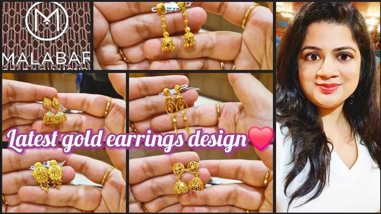 Malabar gold earrings designs with price | gold earrings designs | gold jhumka earrings