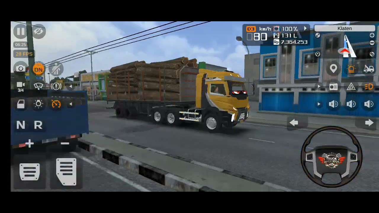 Permainan game truk part8 | truk trailer muatan kayu besar ‼️ truck simulator Indonesia 