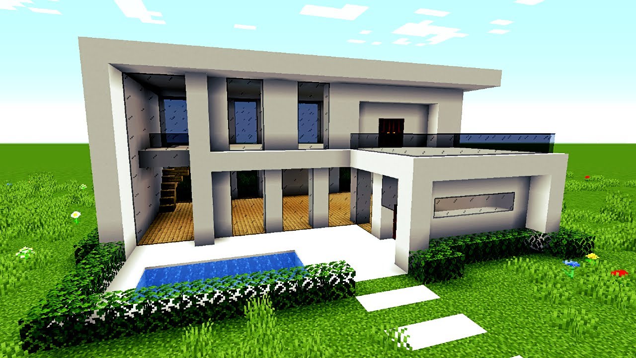 ✔ Como hacer una CASA MODERNA GRANDE en MINECRAFT para Survival