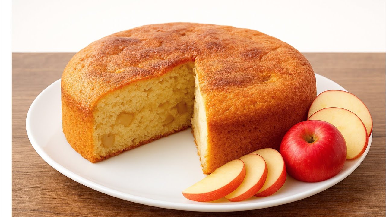 Just mix apples and flour together! Best recipe for diet cake
