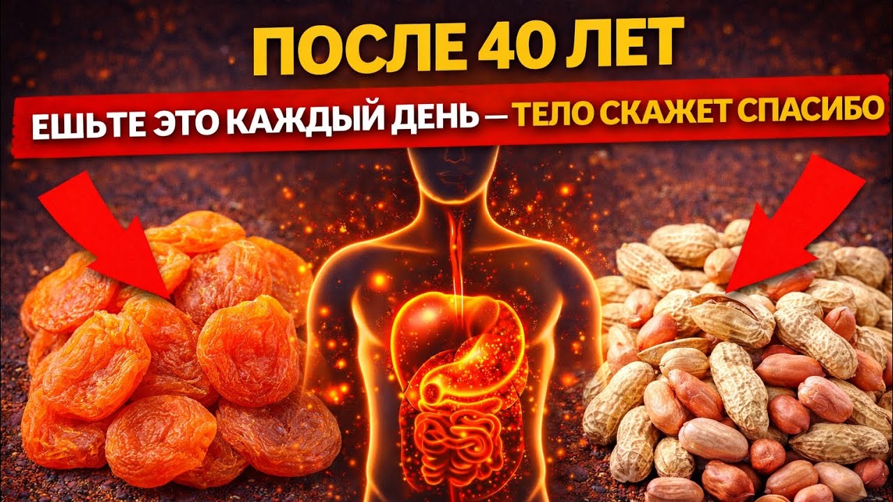 ВОТ ЧТО КУРАГА И АРАХИС ДЕЛАЮТ С ОРГАНИЗМОМ ПОСЛЕ 40+