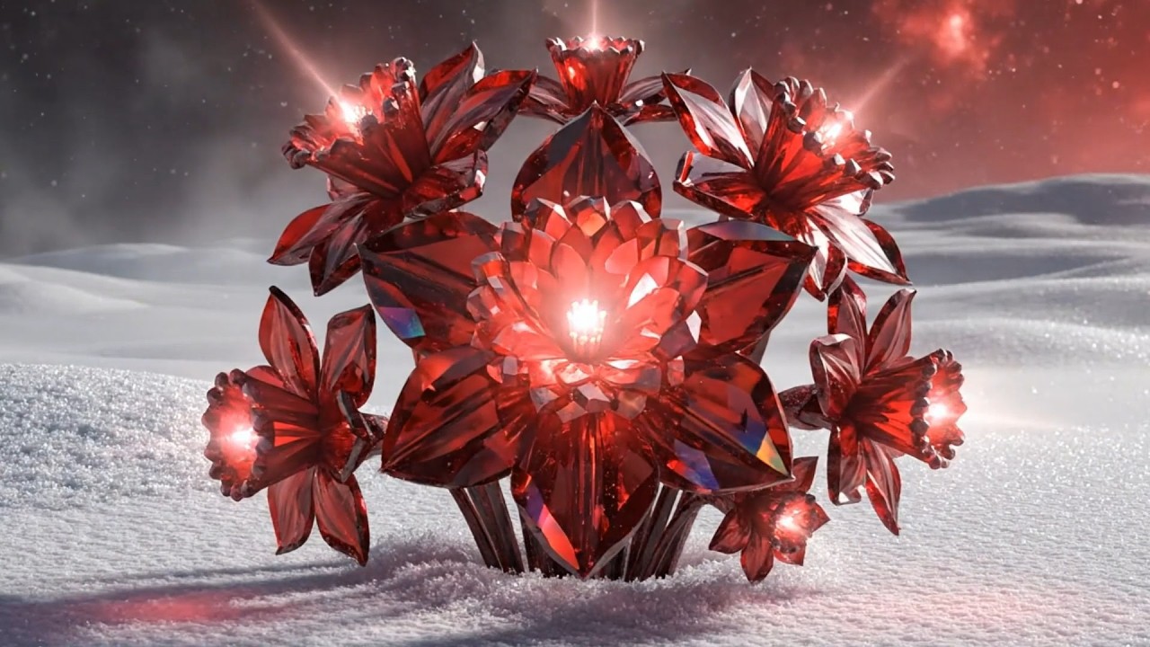 Фантастический мир, где расцветают драгоценные цветы.