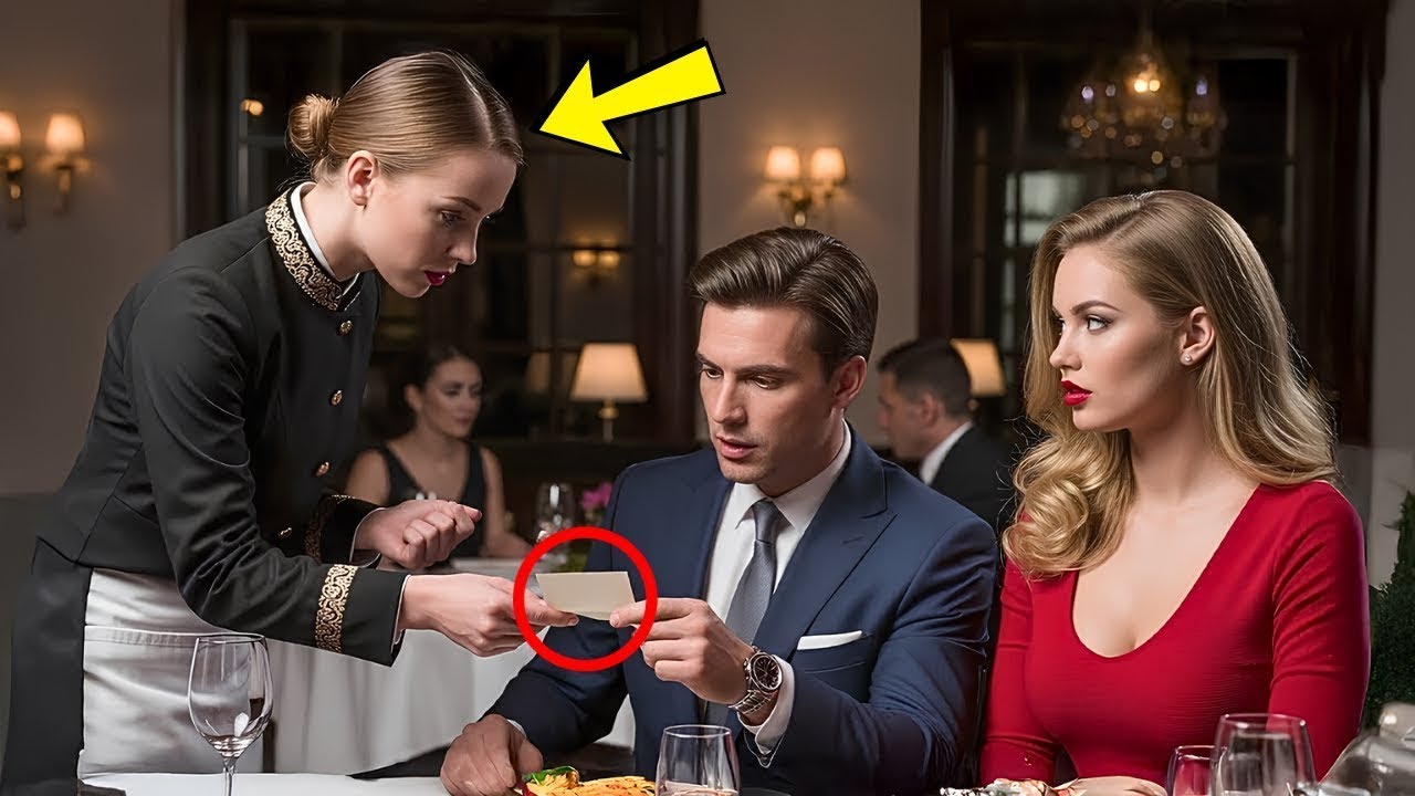 Kellnerin schob dem Milliardär einen Zettel zu- „Deine Verlobte stellte dir eine Falle – geh sofort“