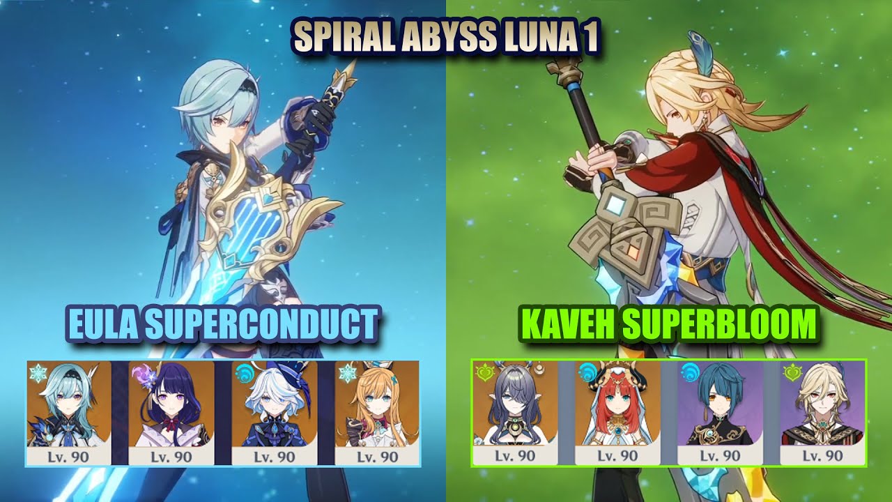 Eula Superconduct & Kaveh Superbloom | Spiral Abyss Luna 1 | Genshin Impact