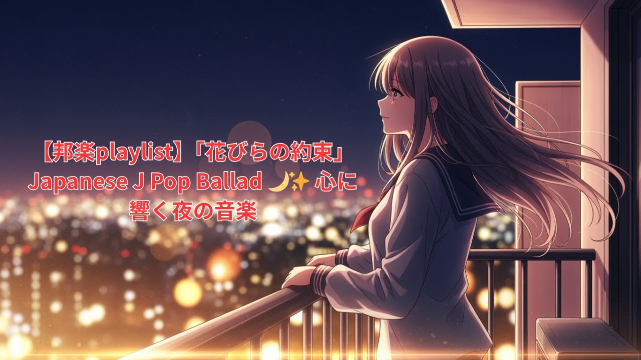 【邦楽playlist】「花びらの約束」 Japanese J Pop Ballad 🌙✨ 心に響く夜の音楽