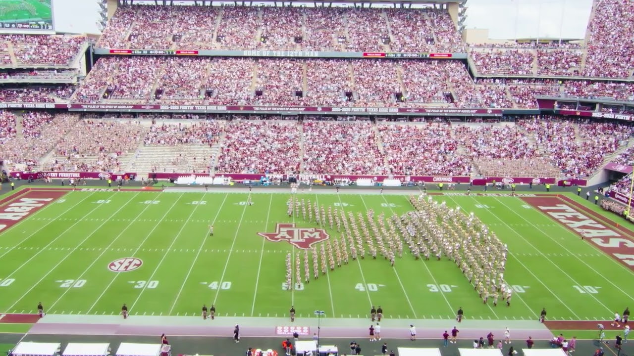 Fightin' Texas Aggie Band Halftime Drill   Utah State vs Texas A&M