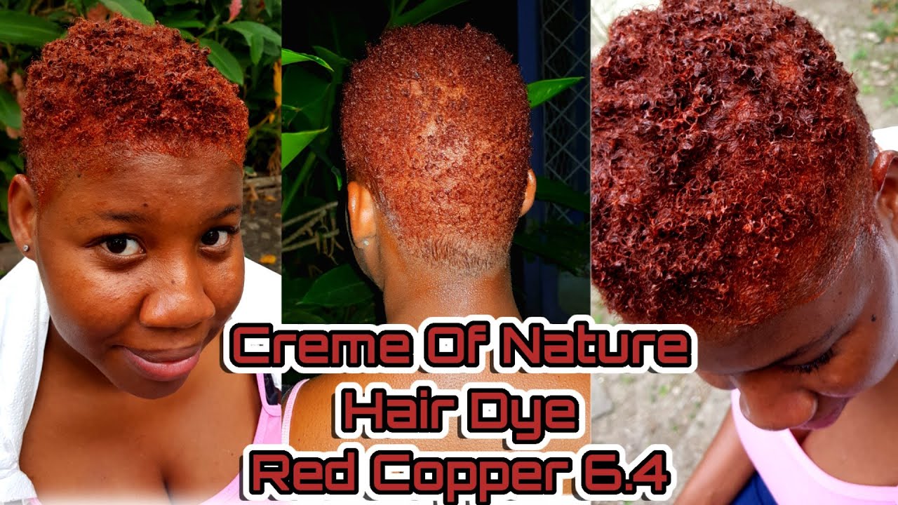 HOW TO: DYE YOUR 4A TWA USING THE CREME OF NATURE HAIR DYE|RED COPPER (6.4)|NO BLEACHING NEEDED